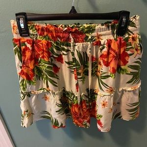 Derek Heart Tropical Tiered Skirt WITH POCKETS!!